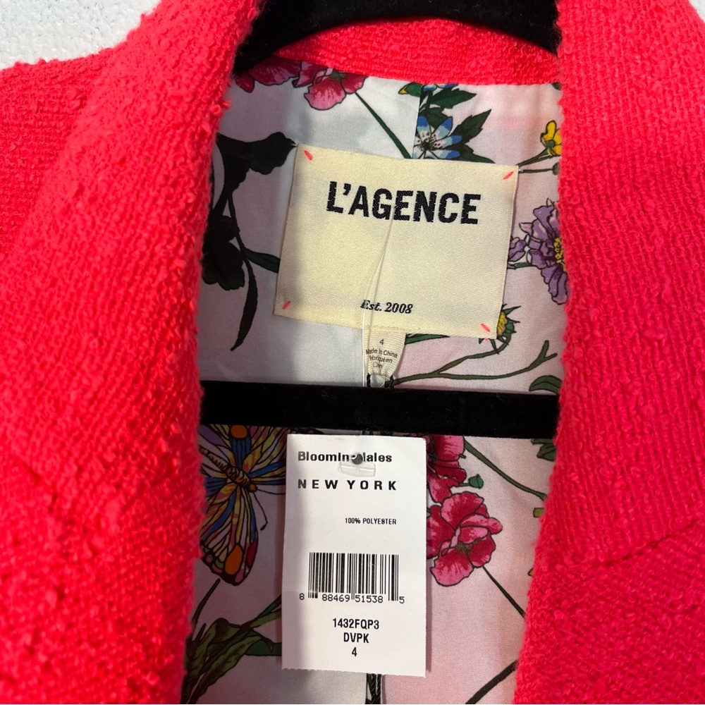 L’agence Kenzie Double Breasted Blazer in Diva Pink Size 4 Office Workwear NEW - Picture 7 of 11